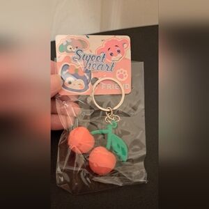 Cherries Sweet Heart Friend charm key chain. NWT
